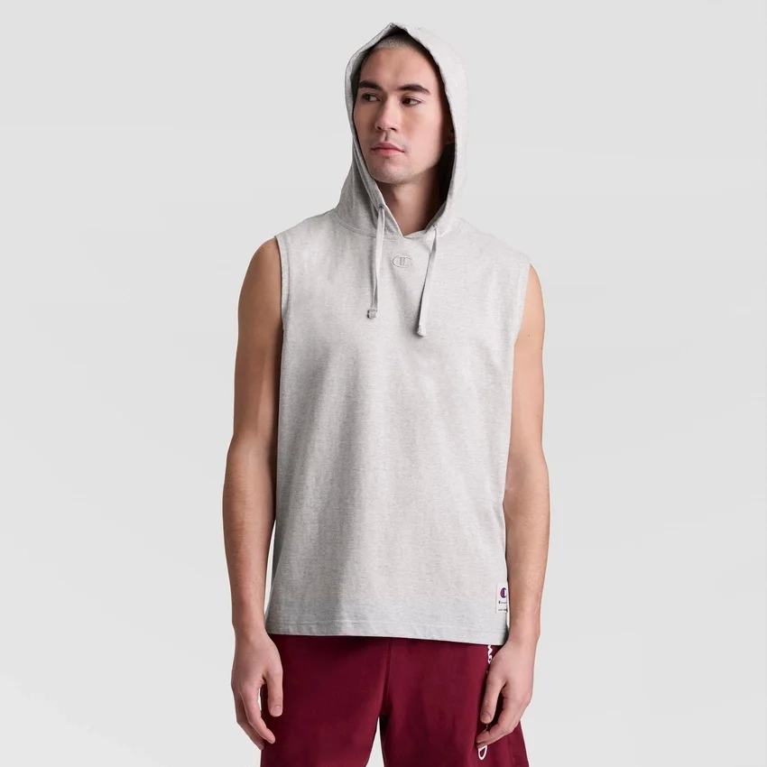 Bluza bez rękawów z kapturem, haftowane C Logo