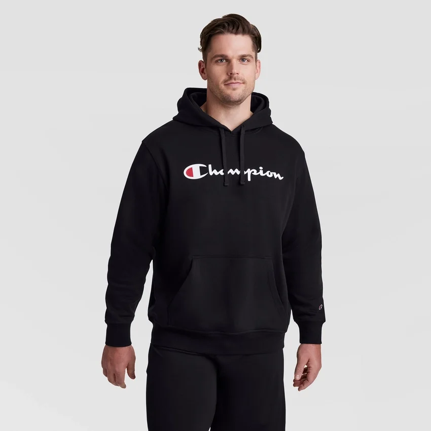 Bluza z kapturem Powerblend, Script Logo – rozmiary duże i wysokie