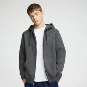 Bluza z kapturem Powerblend z zamkiem na całej długości, C Logo