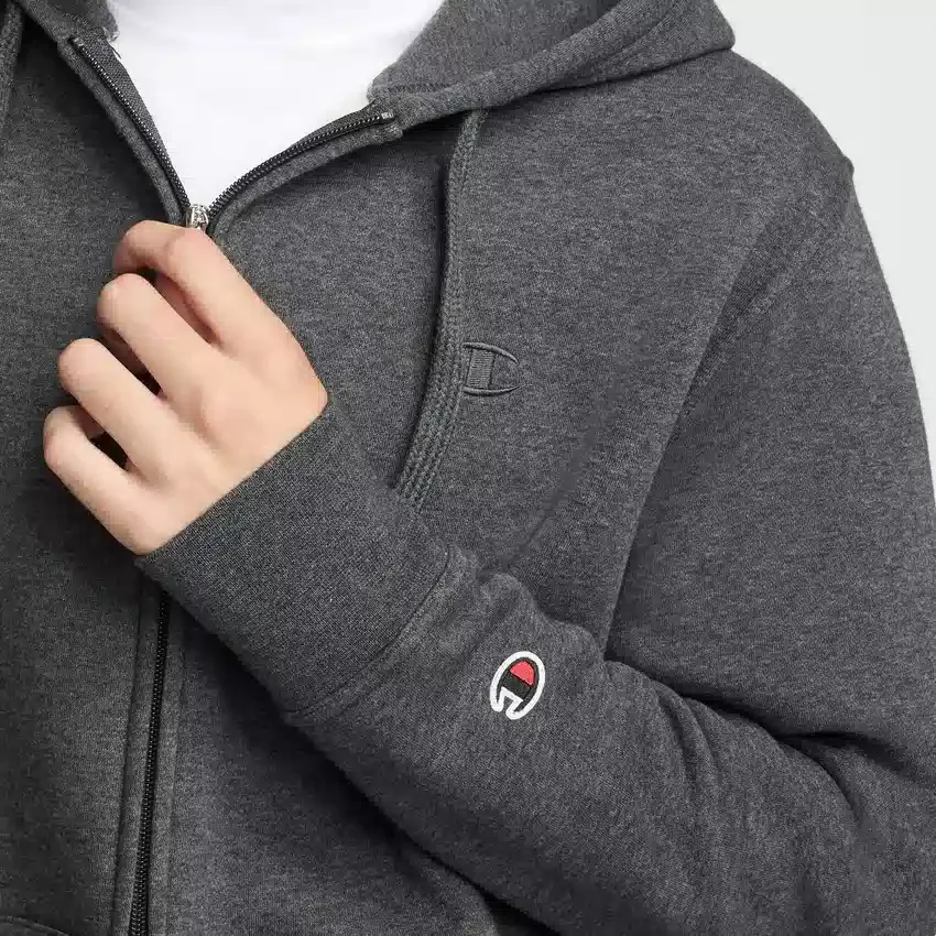 Bluza z kapturem Powerblend z zamkiem na całej długości, C Logo