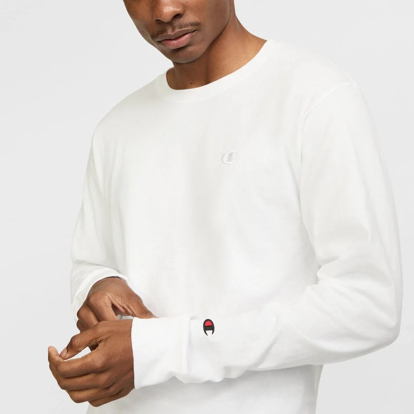 Klasyczny T-shirt z długim rękawem, haftowane C Logo