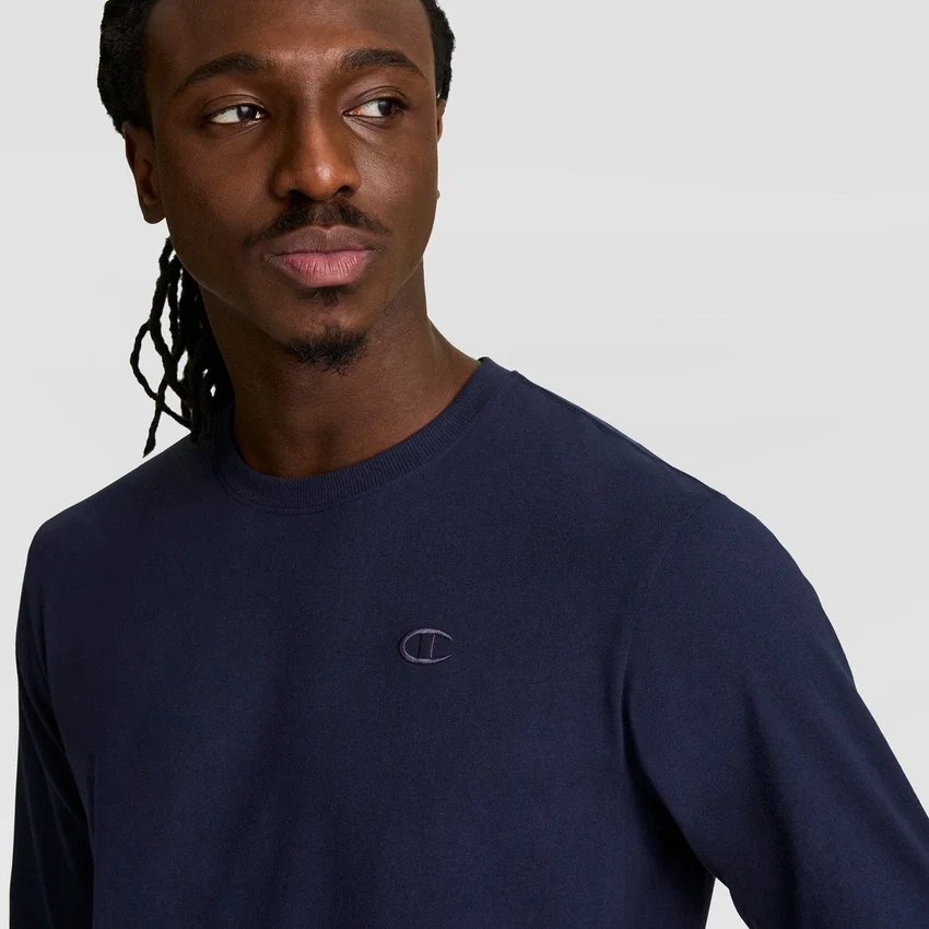 Klasyczny T-shirt z długim rękawem, haftowane C Logo