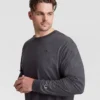 Klasyczny T-shirt z długim rękawem, haftowane C Logo – rozmiary duże i wysokie