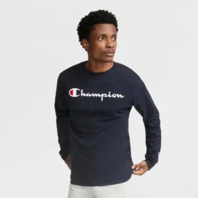 Klasyczny T-shirt z długim rękawem i nadrukiem, Script Logo
