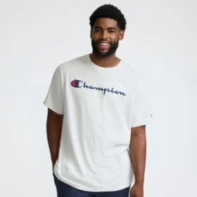 Klasyczny T-shirt z nadrukiem, Script Logo – rozmiary duże i wysokie