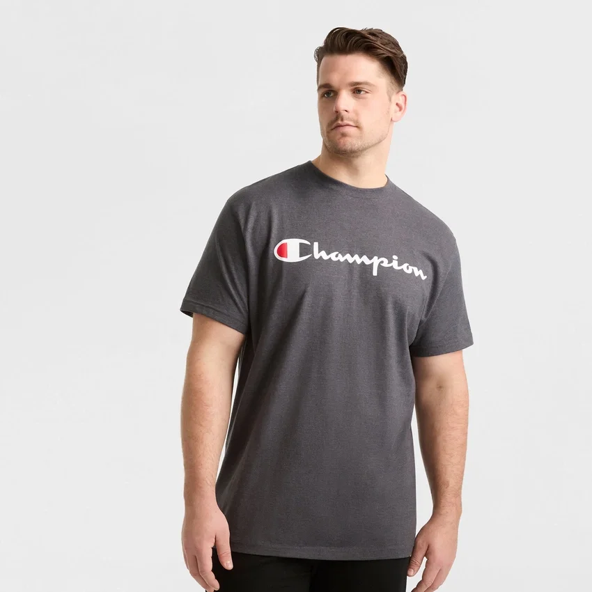 Klasyczny T-shirt z nadrukiem, Script Logo – rozmiary duże i wysokie