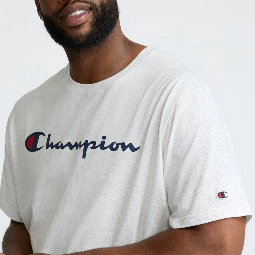 Klasyczny T-shirt z nadrukiem, Script Logo – rozmiary duże i wysokie