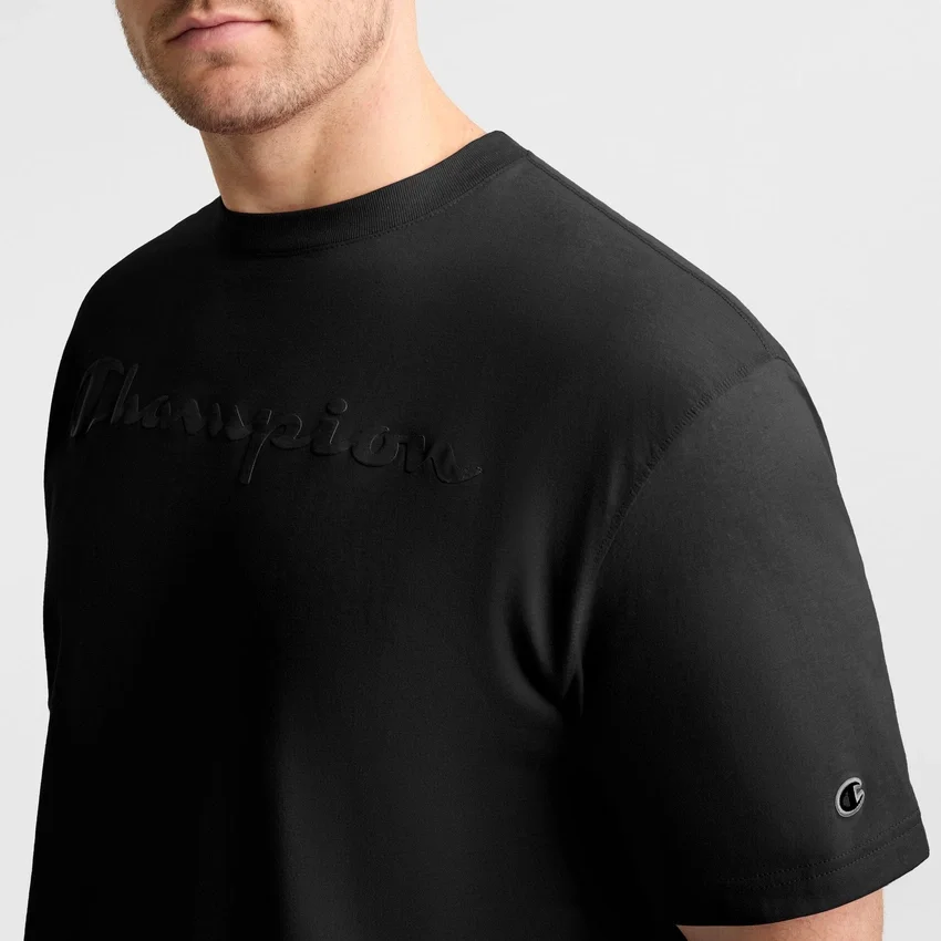 Klasyczny T-shirt z nadrukiem, Script Logo w tym samym odcieniu – rozmiary duże i wysokie