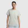 Klasyczny T-shirt z napisem w tym samym odcieniu na lewej piersi