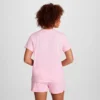 Klasyczny T-shirt z napisem w tym samym odcieniu na lewej piersi