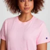 Klasyczny T-shirt z napisem w tym samym odcieniu na lewej piersi