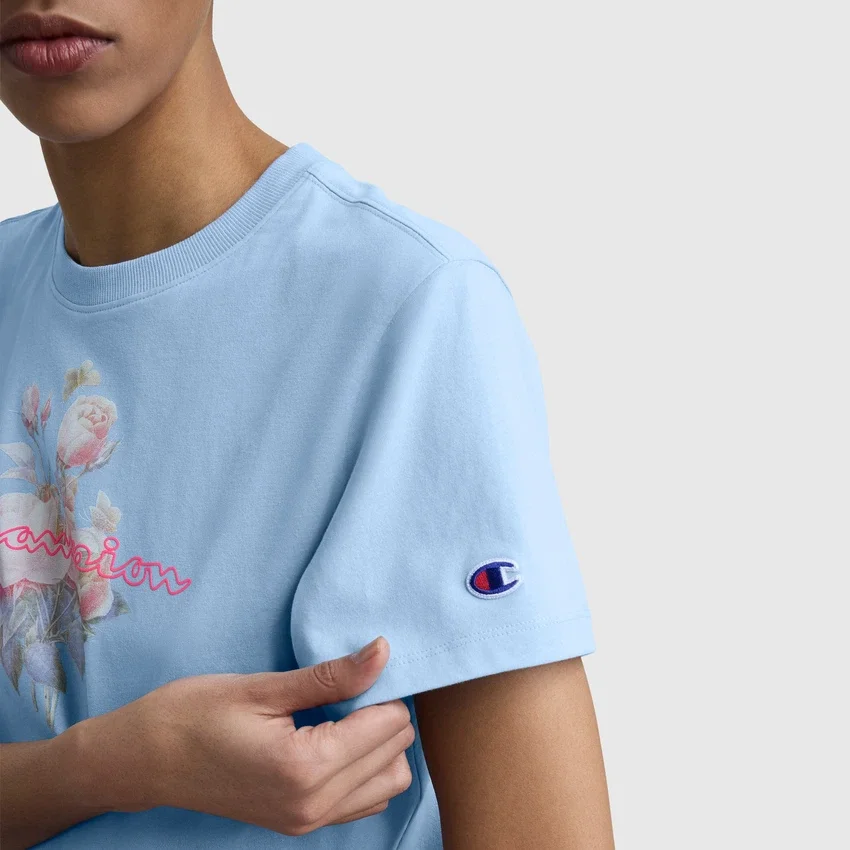 T-shirt z nadrukiem „Blurred Roses” i C Logo